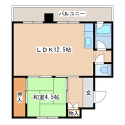 ビレッジハウス栗山2号棟の物件間取画像